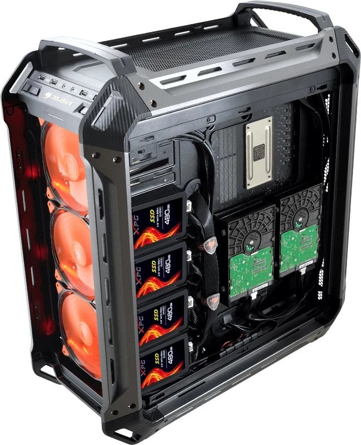 Kasë Cougar Panzer Max midi tower, e zezë