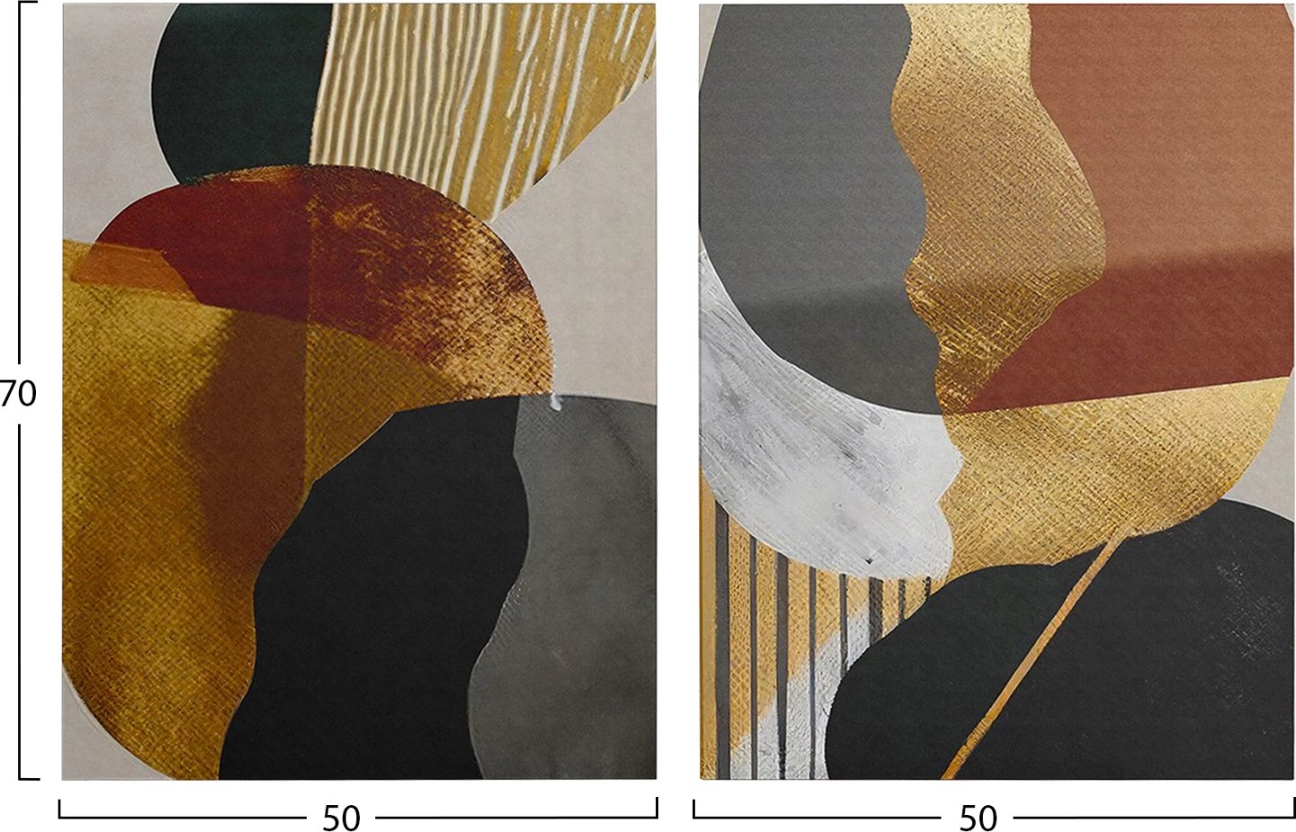 Pikturë muri set prej 2 copash, seri GOBI, kanavacë e printuar, 50x3x70cm (x2)