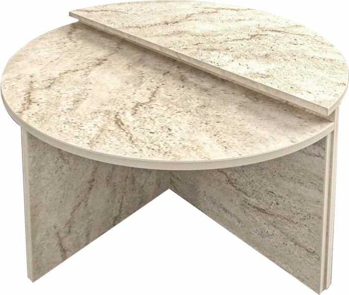 Set tavolinash kafeje Skye Decor, ngjyrë travertin, Dolunay