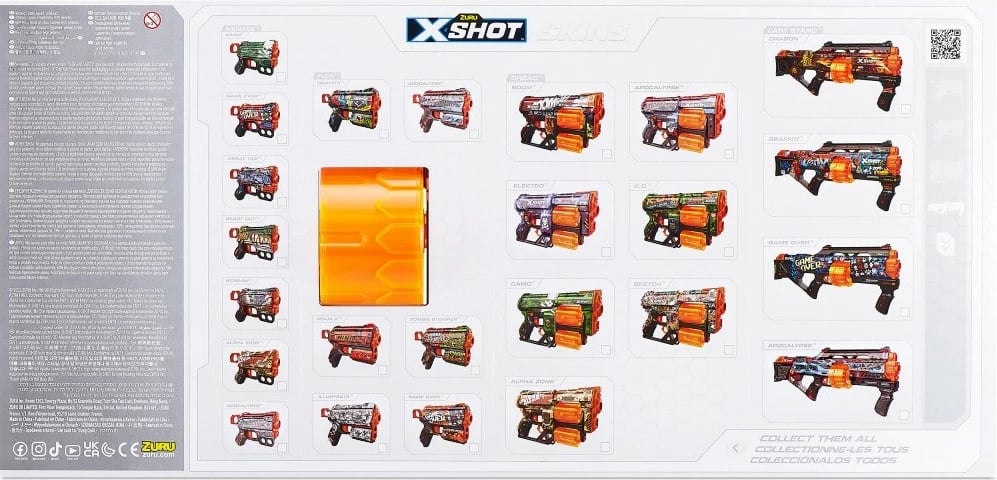 Blaster lodër ZURU X-Shot Skins Last Stand FaZe Clan me 16 shigjeta, shumëngjyrëshe