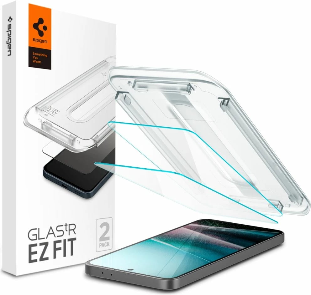 Xham i temperuar Spigen Glas.TR Ez Fit për Samsung Galaxy A36 5G, Transparent, 2 copë