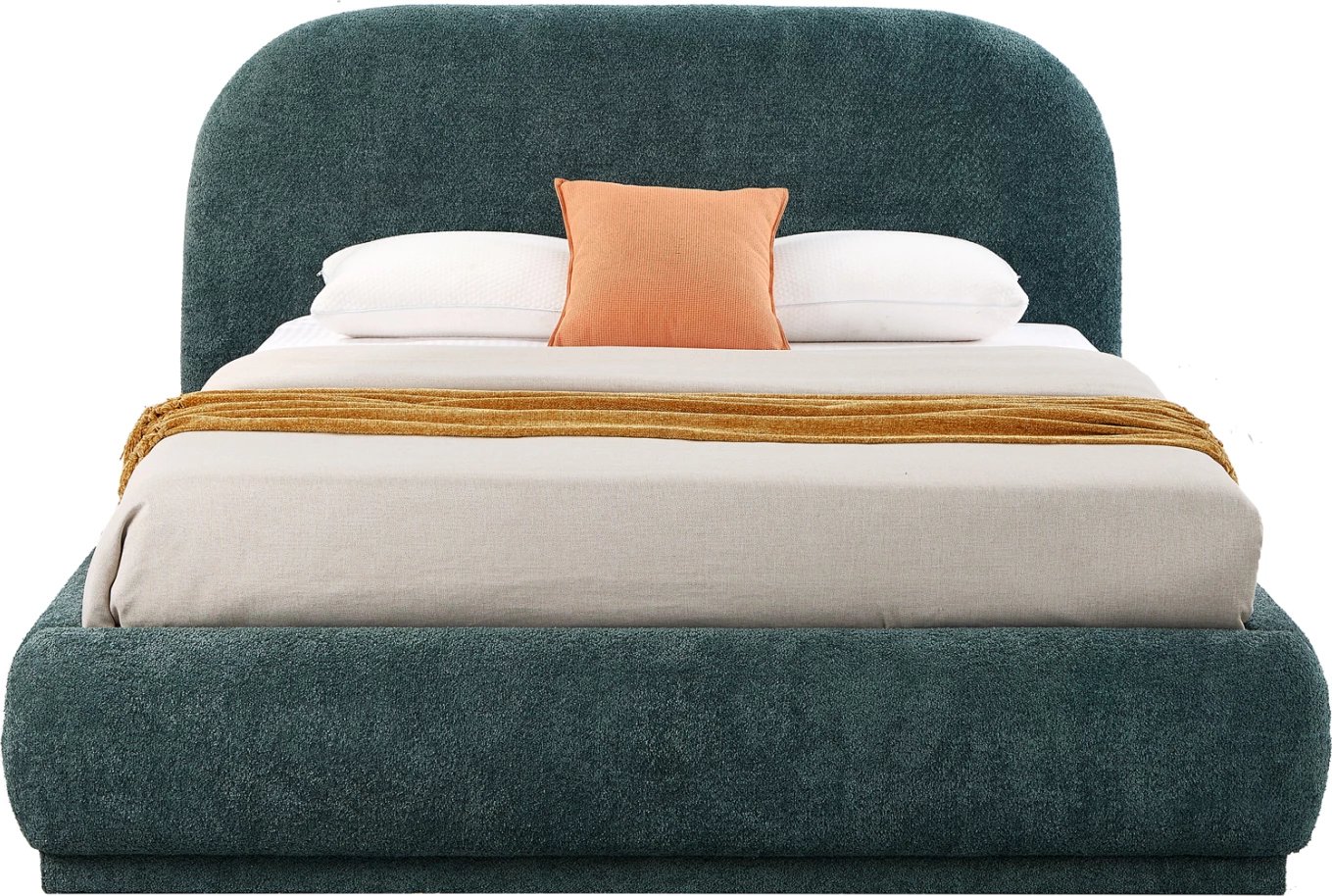 Krevat dopio me hapësirë për depo, stof chenille i gjelbër, NOCTIS CD726.07, dyshek 160x200cm