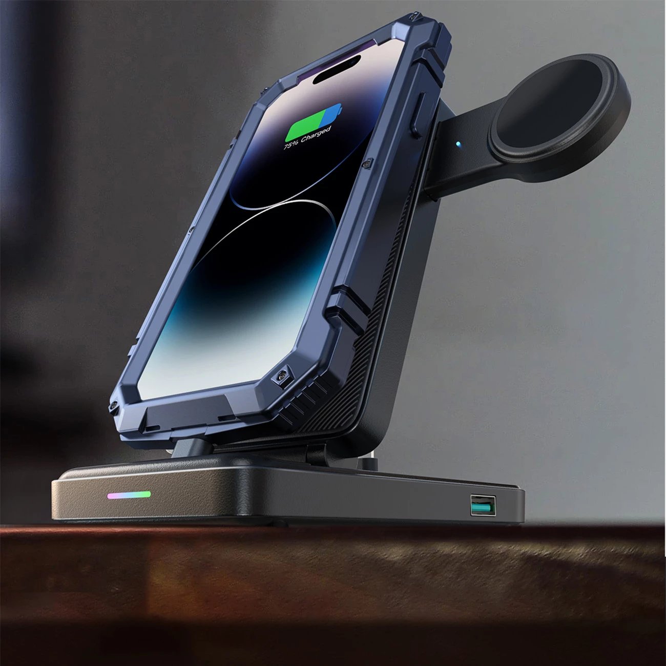 Stacion karikimi 4-në-1 Joyroom JR-WQS02 për iPhone, AirPods, Apple Watch, i palosshëm, i zi