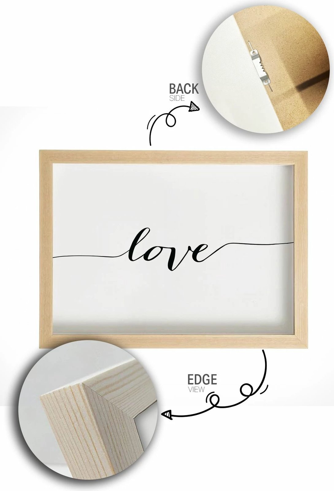 Pikturë dekorative me kornizë, Wallity, Tekhamcerceve4, shumëngjyrëshe, 33x48cm