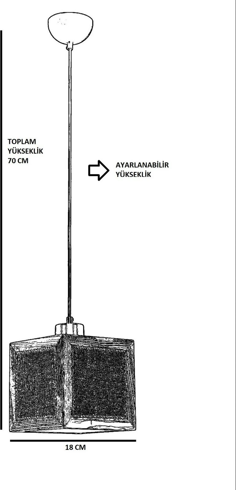 Llambë tavani Opviq, Kumsal Tekli, dru bredhi, ngjyrë arre, hasër