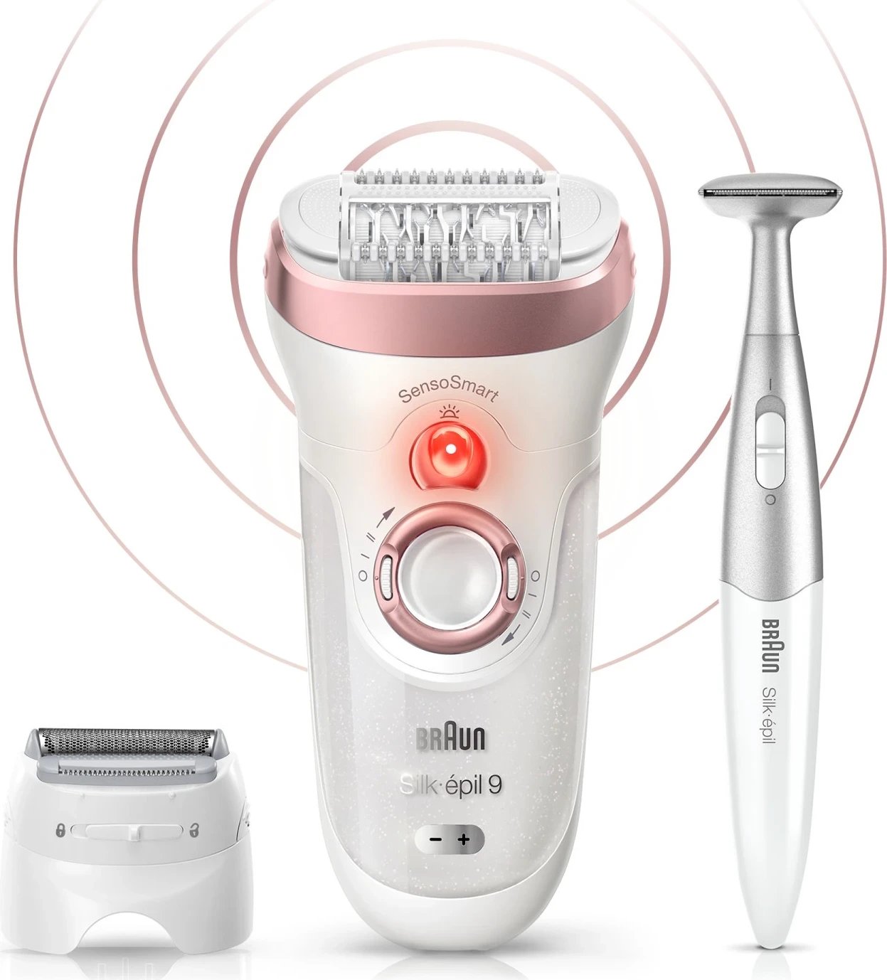 Epilator Braun Silk-épil 9-890 SensoSmart, për femra, bardhë-rozë
