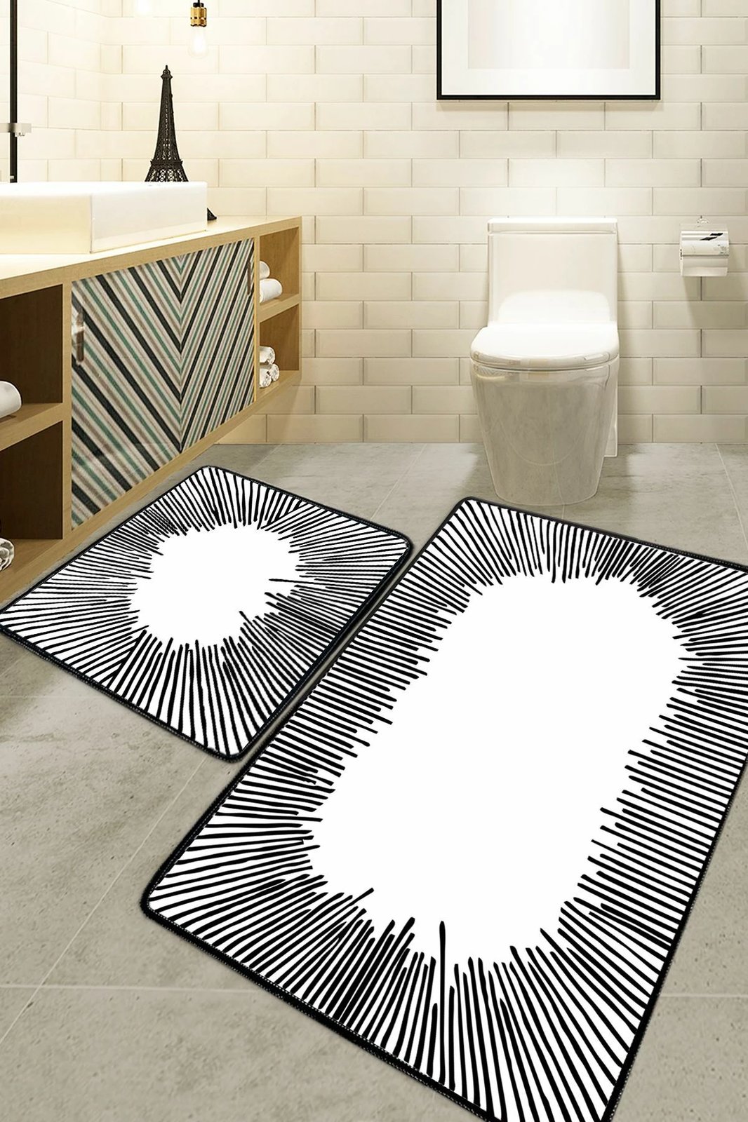 Set tapetash për banjo (2 copë), Mijölnir, ngjyrë ecru, Somber