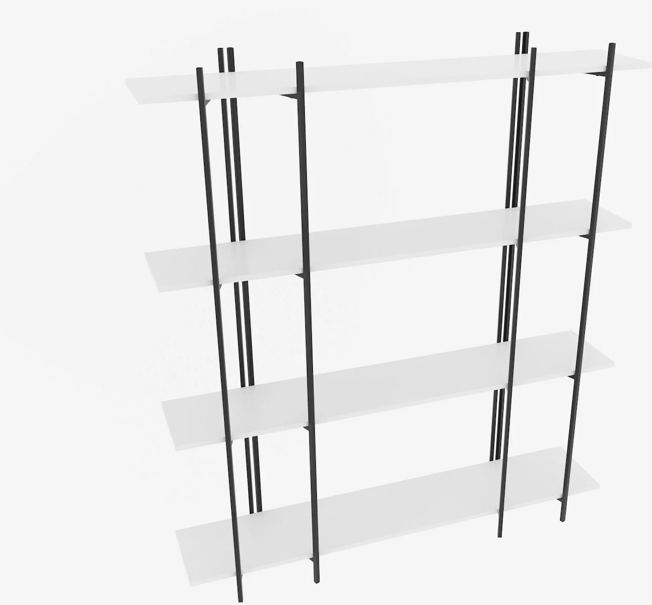 Raft librash Skye Decor, i bardhë, i zi