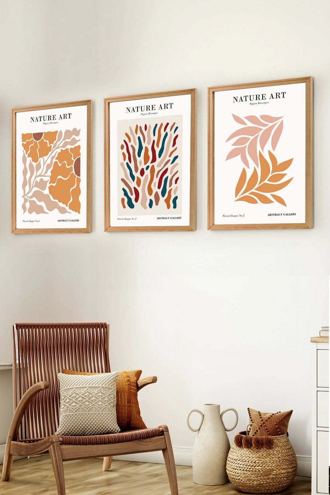 Set pikturash dekorative me kornizë MDF, 3 copë, Wallity, Myk3008-3