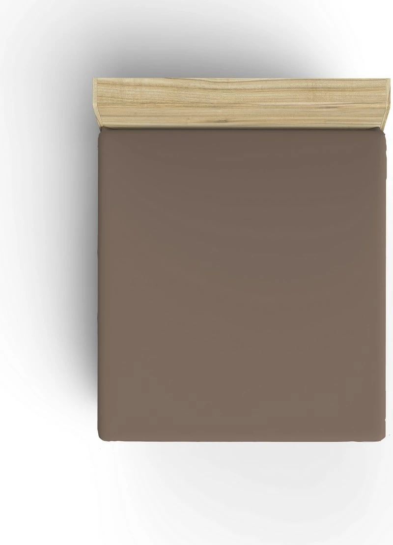 Çarçaf i shtrirë njëpersonësh Ranforce, ngjyrë kafe, L'essentiel