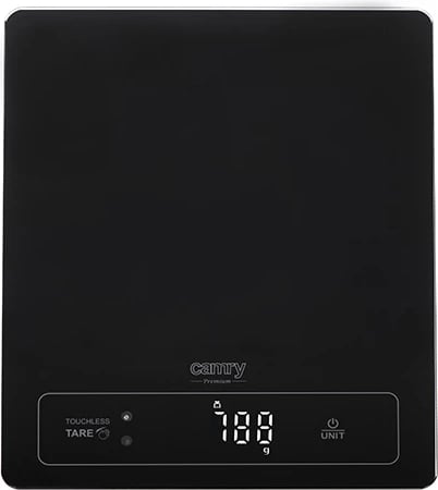 Peshore kuzhine, Camry CR 3175, 15 kg, njësi g/ml/lb:oz/fl'oz, ekran LED, platformë qelqi 24x20 cm, e zezë