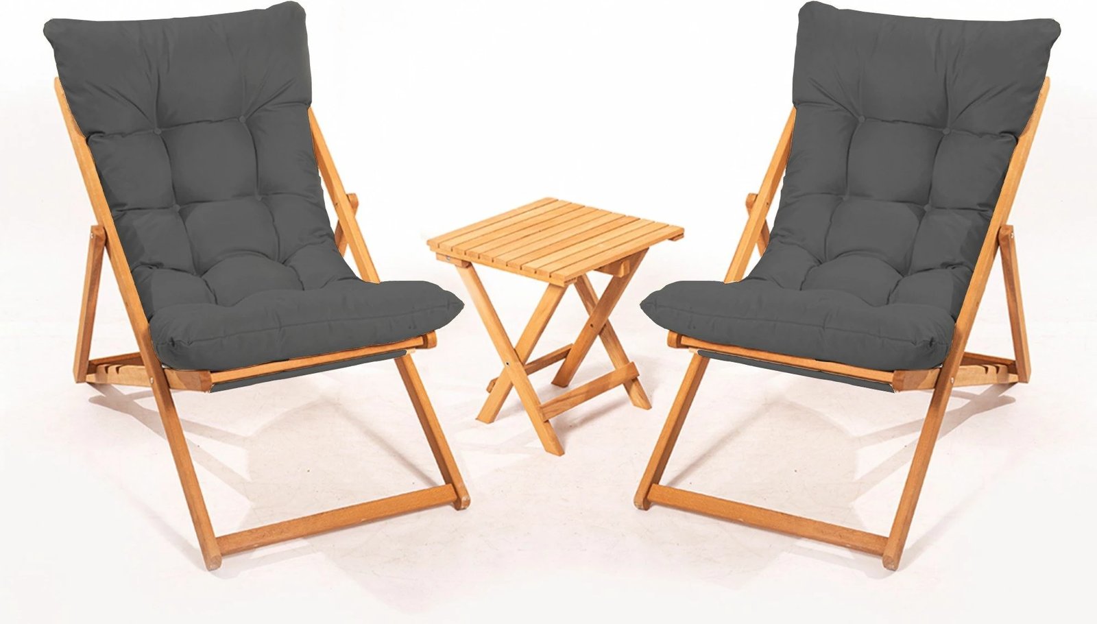 Set tavoline me karrige për oborr, 3 pjesë, Hanah Home, My005, gri