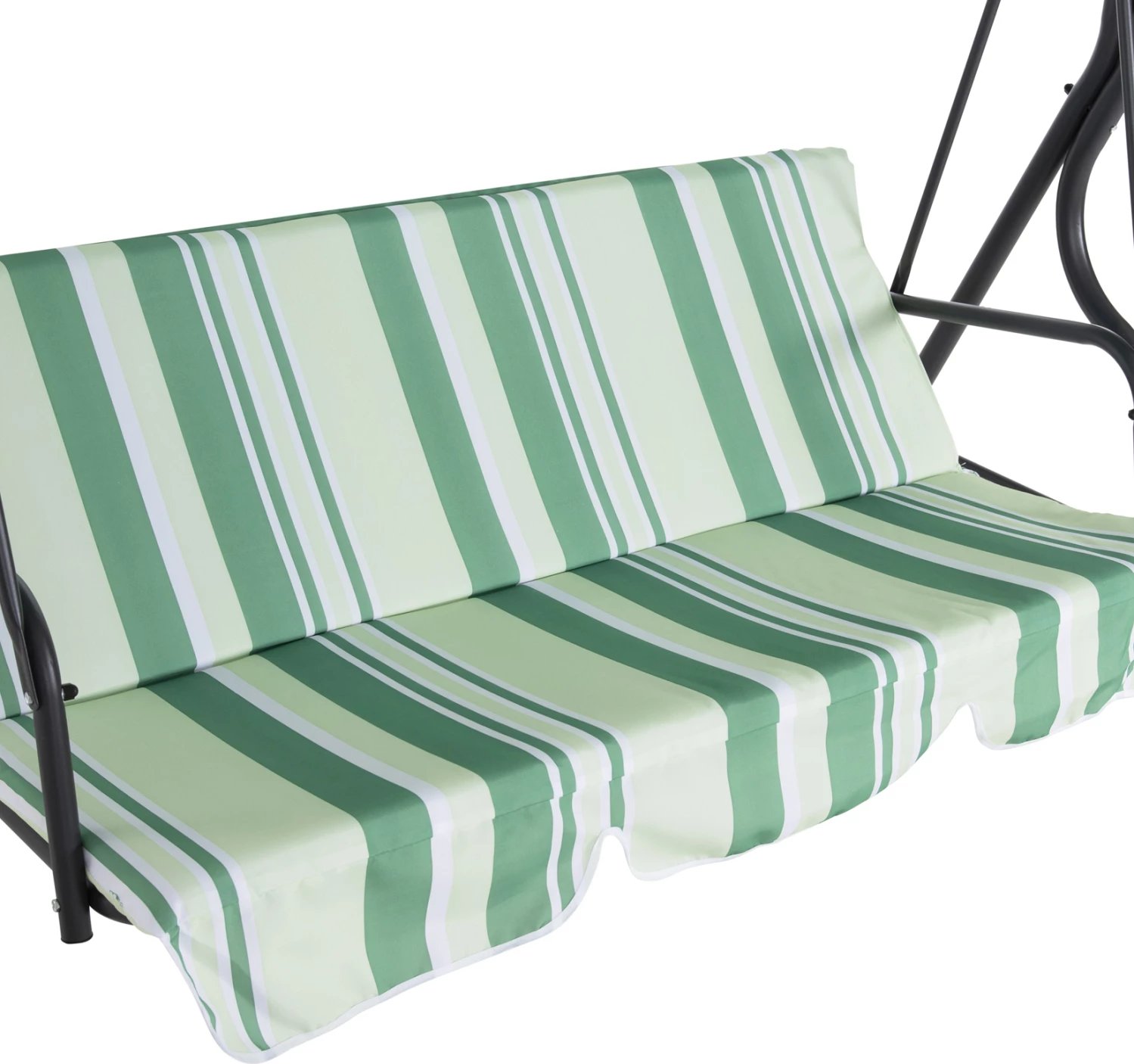 Luhatëse për verandë 3-vendëshe me mbrojtje dielli LIKID FH5979.03 metal gri - pëlhurë jeshile 170x110x153H cm