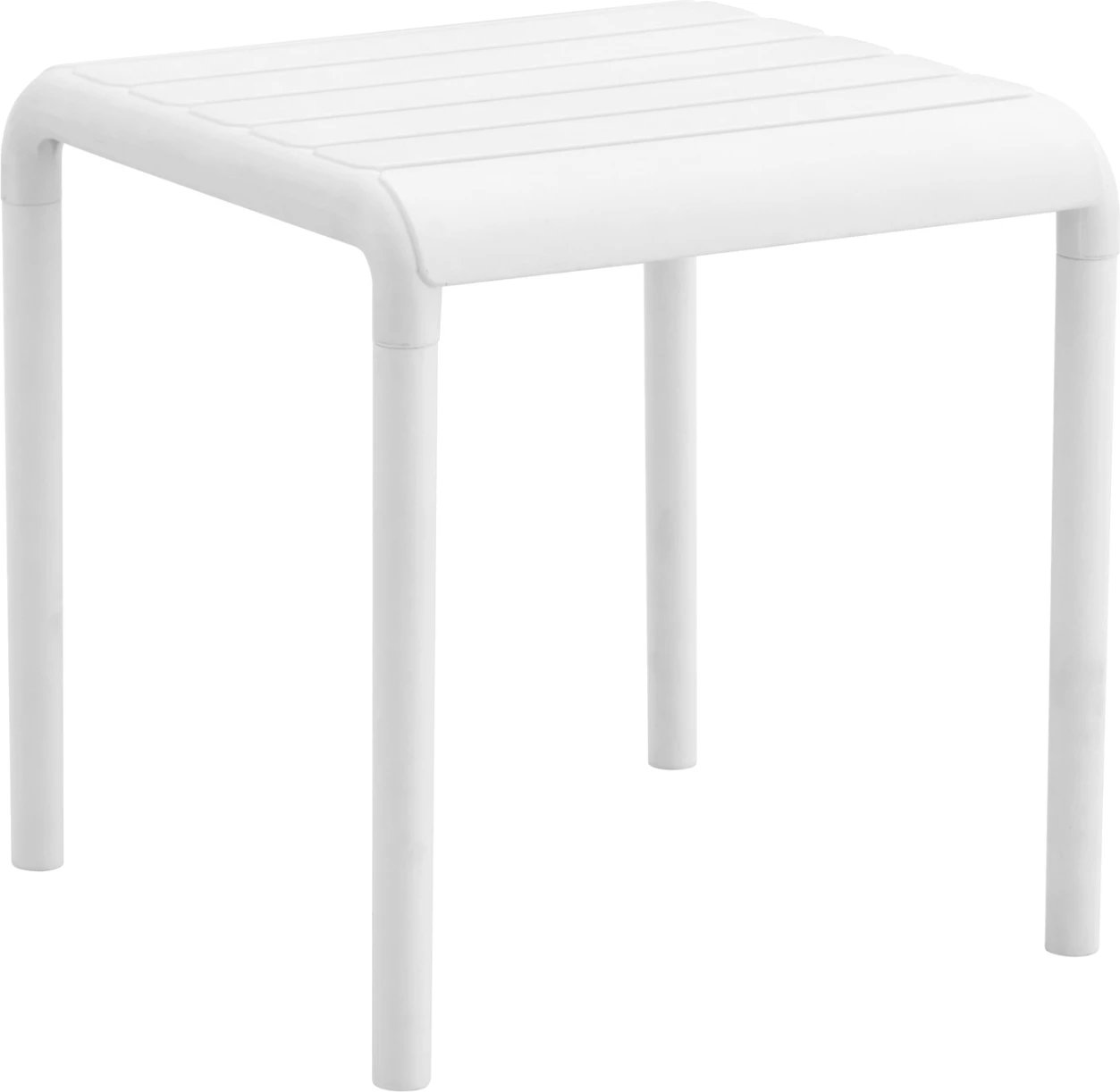 Tavolinë katrore për kafe, polipropilenë, e bardhë, KORVER FH6335.01, 45x45x48cm