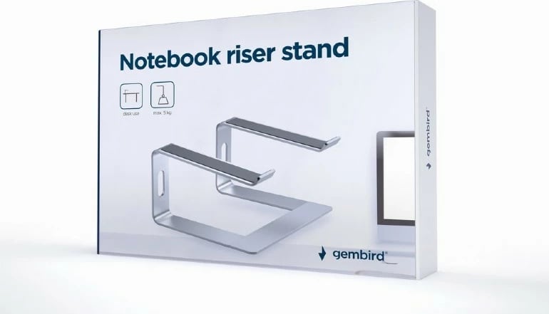 Mbajtëse laptopi Gembird NBS-D1-01, 15.6", alumin, argjendtë