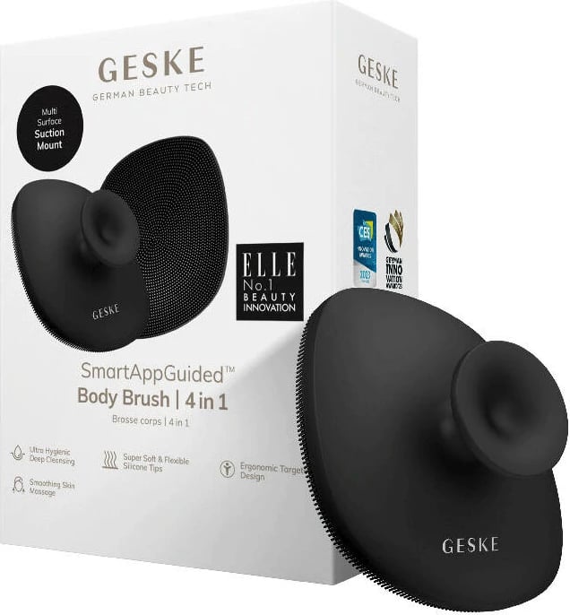 Furçë trupi Geske 4-në-1, silikon, gri
