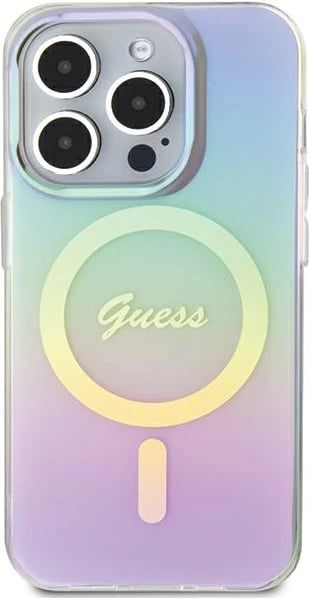 Mbështjellës Guess GUHMP15LHITSU për iPhone 15 Pro 6.1", IML Iridescent MagSafe, vjollcë