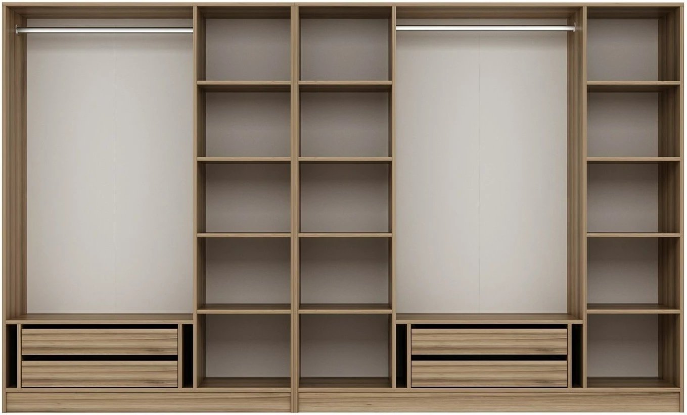 Dollap garderobe Skye Decor, ngjyrë fume dhe lis, Kale Plus - 7823