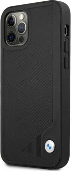 Mbështjellës BMW BMHCP12MRCDPK për iPhone 12/12 Pro, 6.1", lëkurë sintetike, i zi