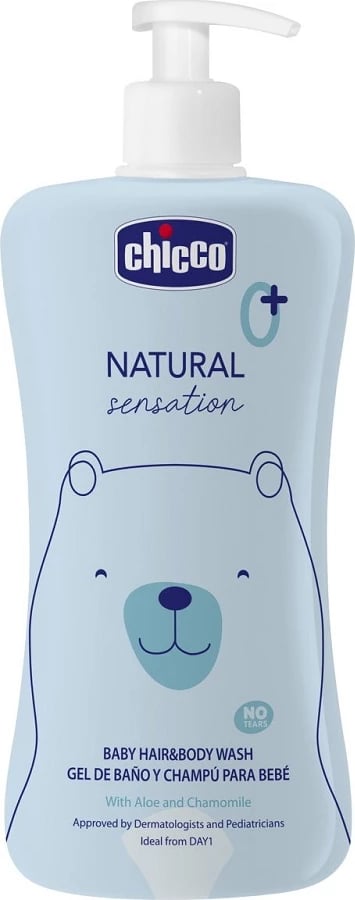 Shampo dhe xhel dushi për fëmijë Chicco Natural Sensation, 500ml
