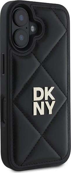 Mbështjellës DKNY Quilted Stack Logo për iPhone 16, i zi