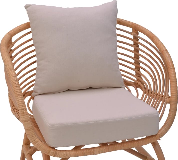 Karrige Caxen ratan natyral-jastëk i bardhë 72x63x75cm