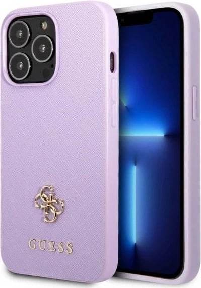 Mbështjellës Guess Saffiano 4G Small Metal Logo për iPhone 13/13 Pro 6.1", vjollcë
