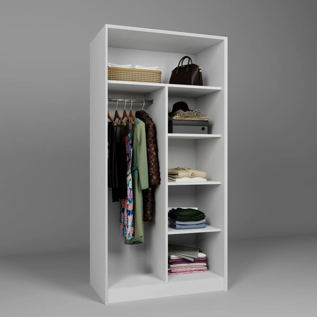 Dollap Skye Decor, Lucas 1600-81, i bardhë, 94x190x60cm