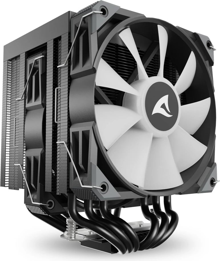 Ftohës ajri Sharkoon A60 RGB, 2x120mm, 6 heatpipe, i zi
