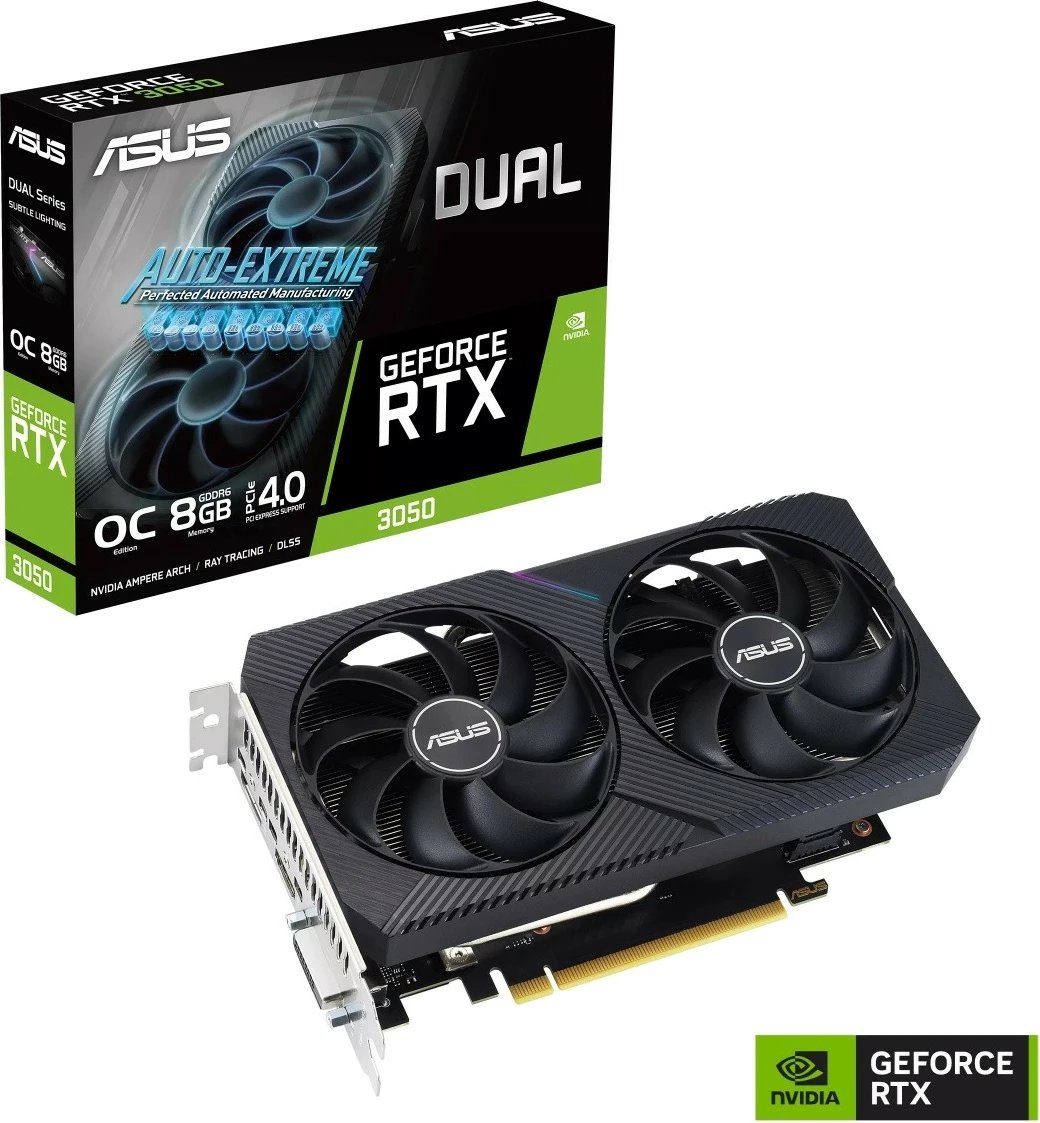 Kartelë grafike Asus GeForce RTX 3050 DUAL OC V2, 8GB GDDR6, PCI-E 4.0, e zezë