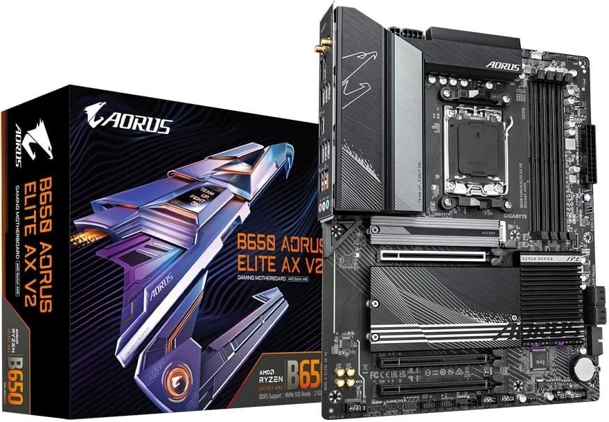 Pllakë amë Gigabyte B650 AORUS ELITE AX V2, Socket AM5, ATX, E zezë