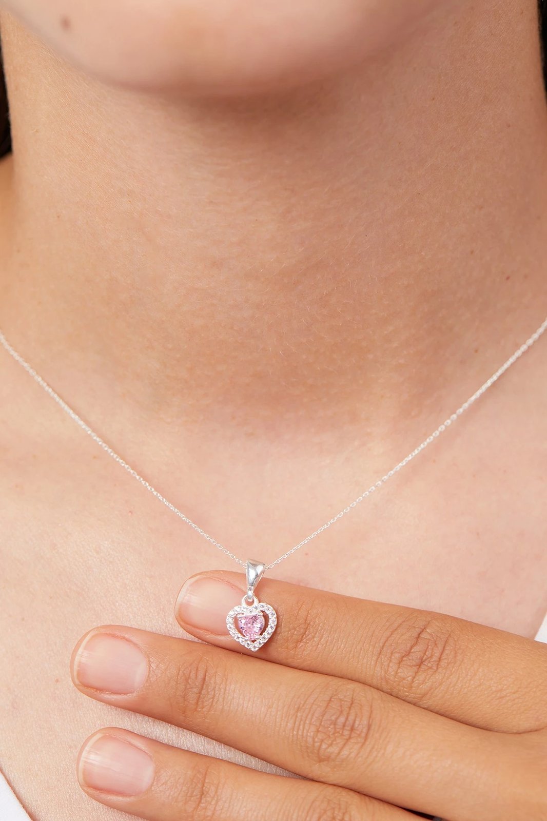 Qafore argjendi Elika Silver, ELKMD50555, rozë