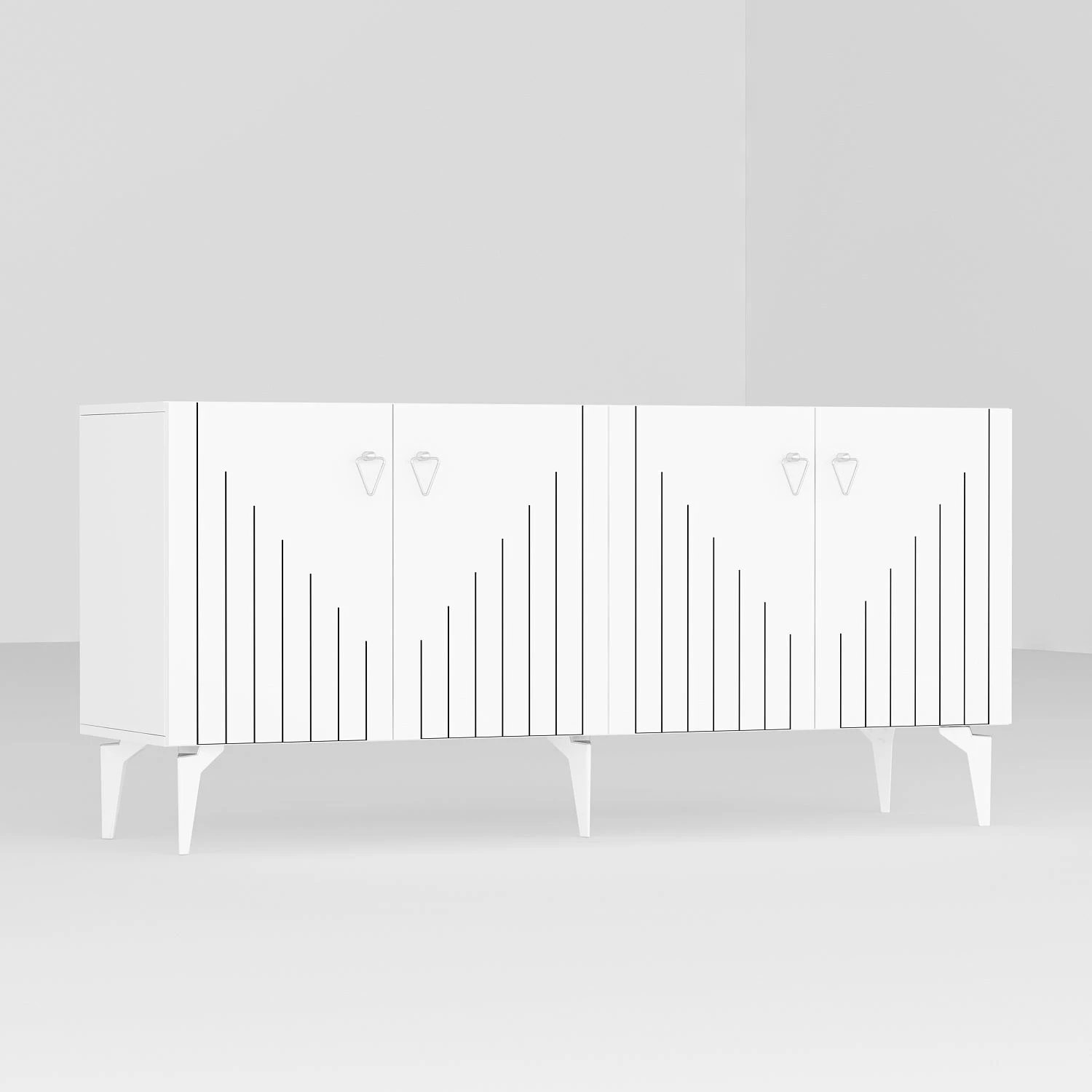 Konsolë Skye Decor, e bardhë, argjend