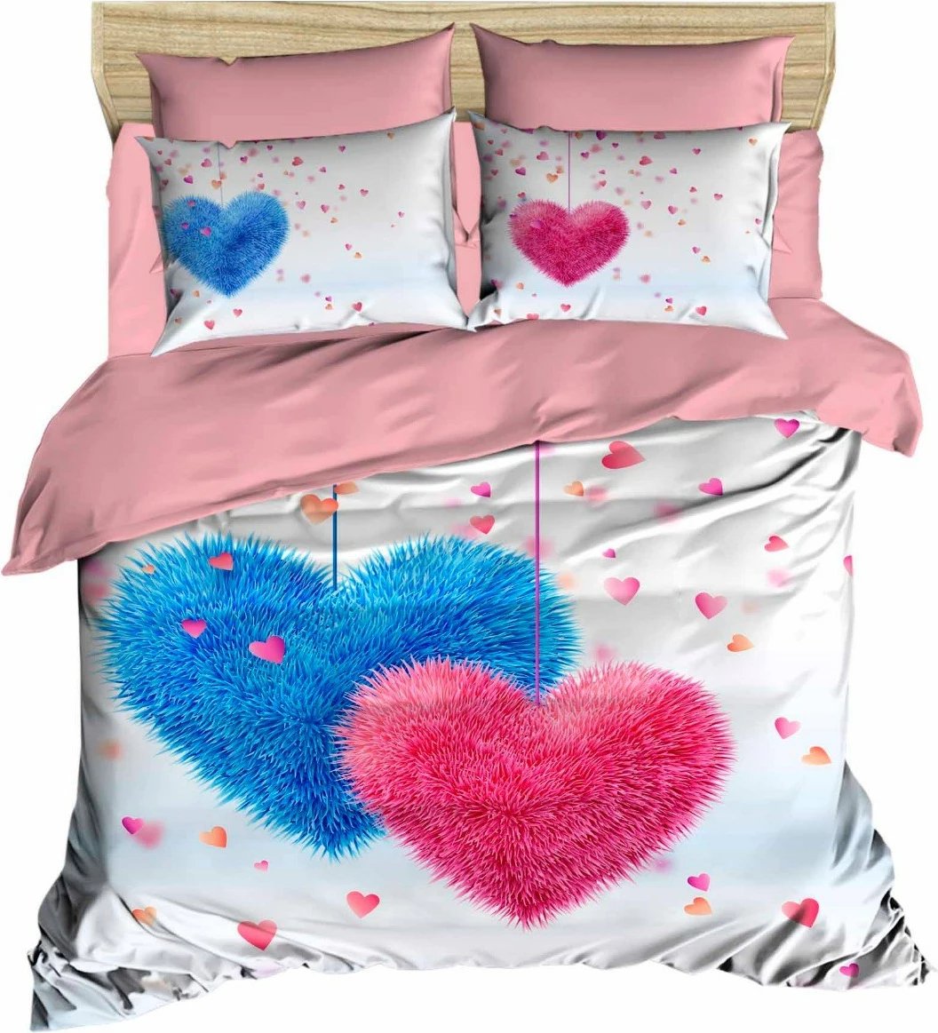 Set mbulesë për jorgan king size, L'essentiel, 165, ngjyrë bardhë, rozë, kaltër