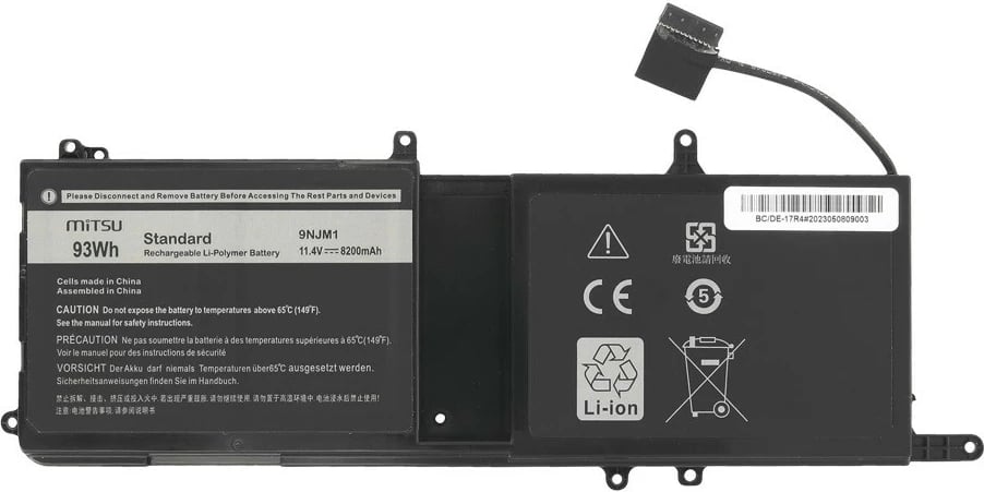 Bateri Mitsu për Dell Alienware 15 R3 15 R4 17 R4 17 R5, 8200 mAh (93 Wh), 11.4V, 6 qeliza
