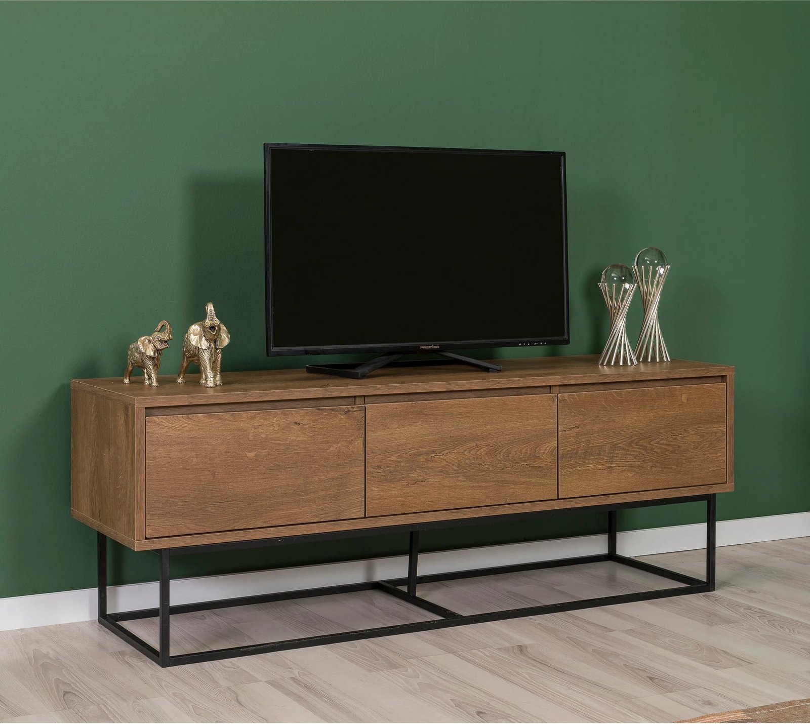 Set mobiljesh për dhomë dite, Skye Decor, Laxus Takım 15, ngjyrë arre dhe e zezë