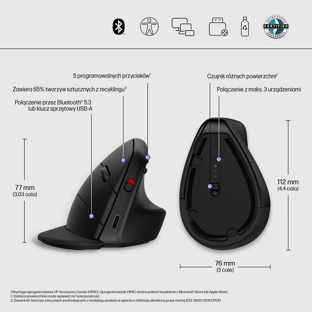 Maus wireless HP 920, Ergonomik, i zi Maus wireless HP 920, Ergonomik, i zi