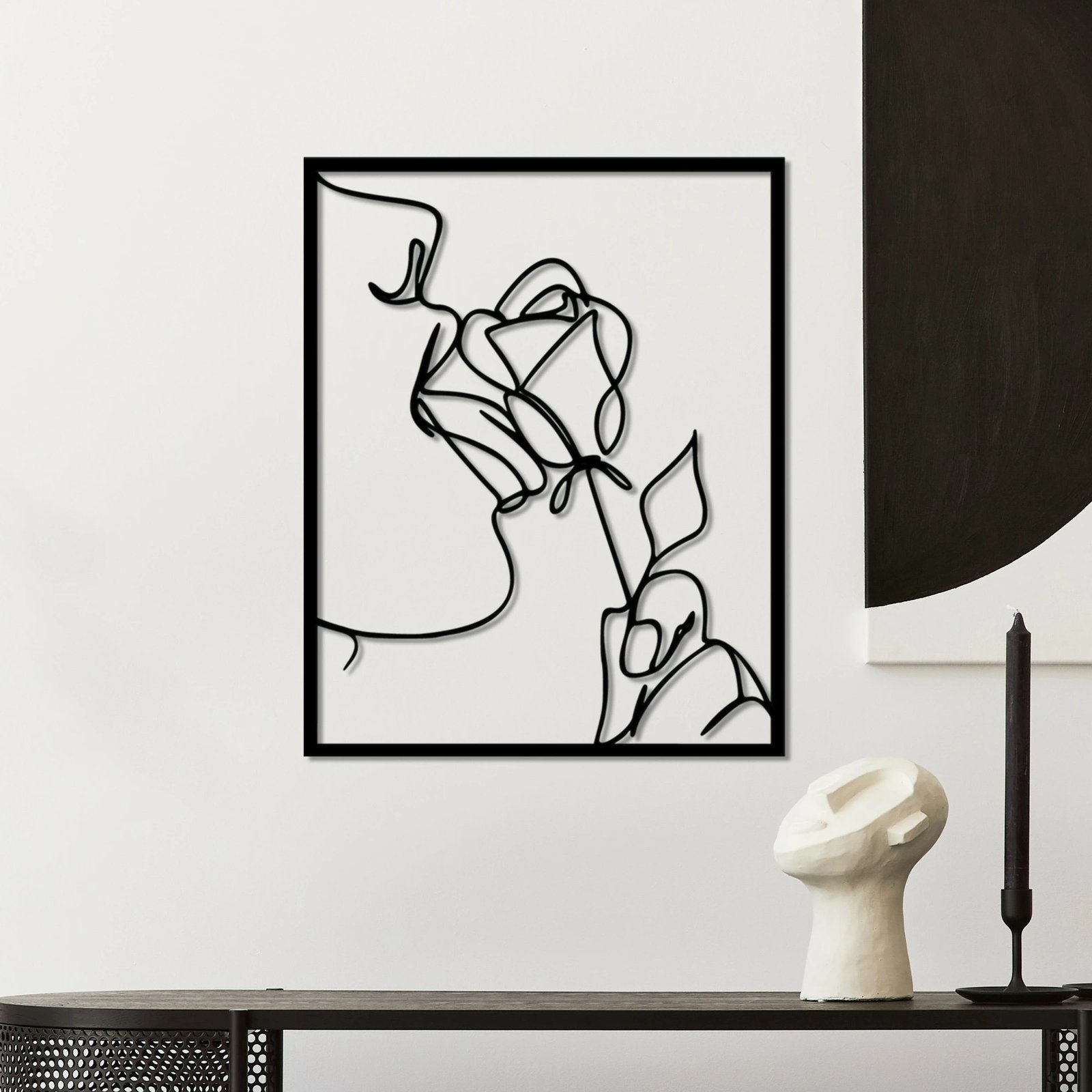 Aksesor dekorativ metalik për mur Wallity, Sweetness, ngjyrë e zezë