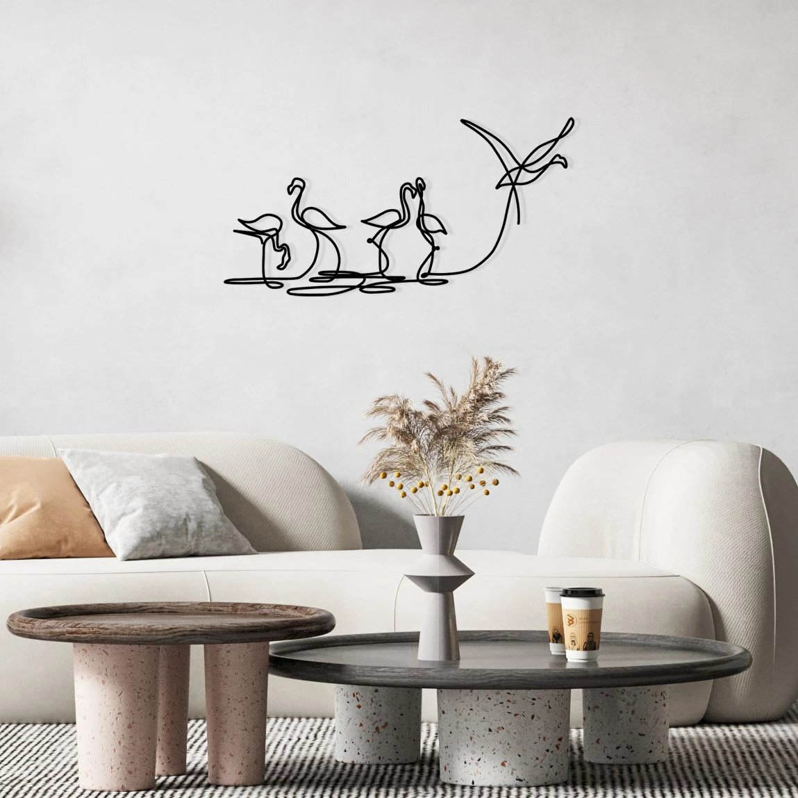 Aksesor dekorativ muri prej metali, flamingo, Wallity 316 S, ngjyrë e zezë, 10x15cm