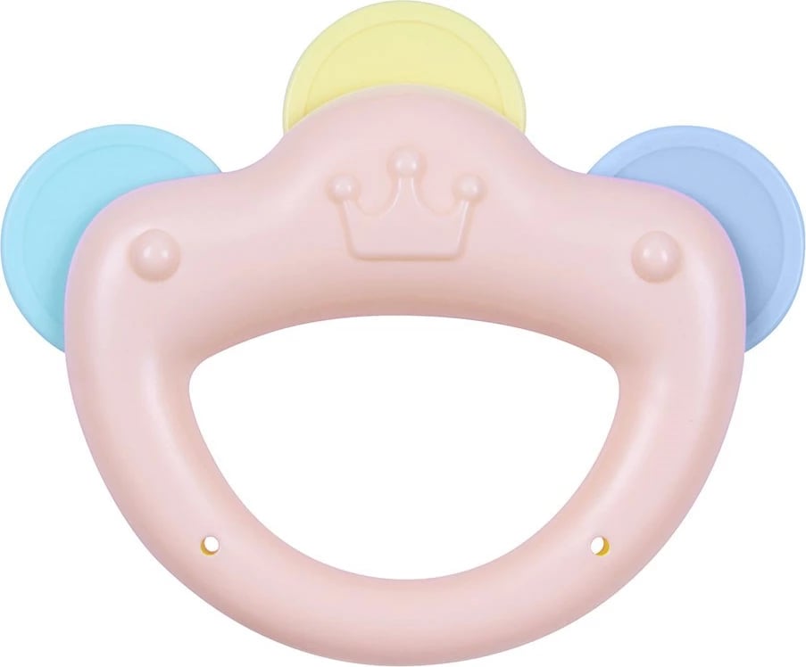 Lodër dhëmbëzimi me zile, Baby Mix, Crown, formë kurore, e butë dhe e larë lehtë, për foshnje 0m+, ngjyrë sipas fotos