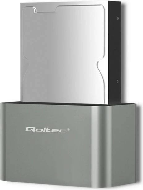 Stacion dokimi Qoltec 50315 për HDD/SSD 2.5"/3.5", USB 3.0, Argjend