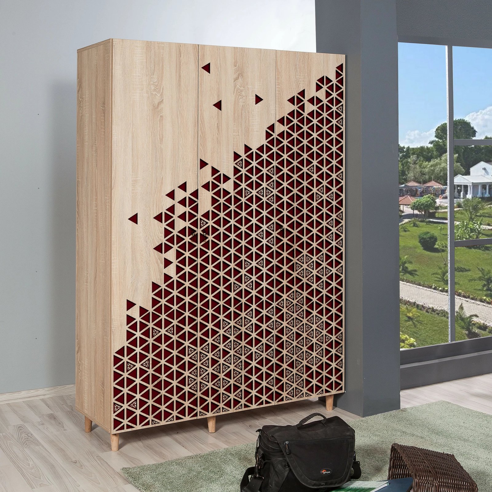 Dollap Skye Decor, Mode-122, ngjyrë lisi Sonoma