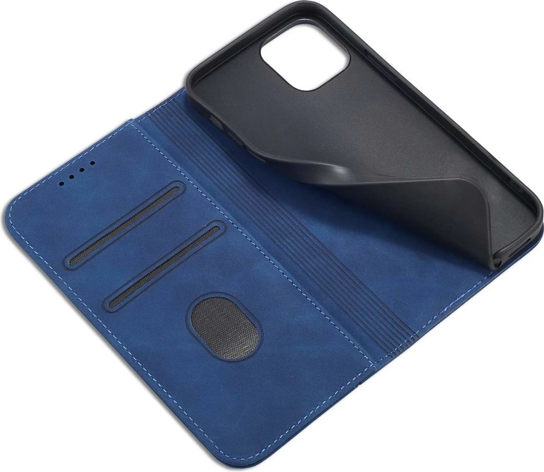 Mbështjellës Hurtel Magnet Fancy Case për iPhone 12 Pro Max, me portofol dhe stand, Kaltër