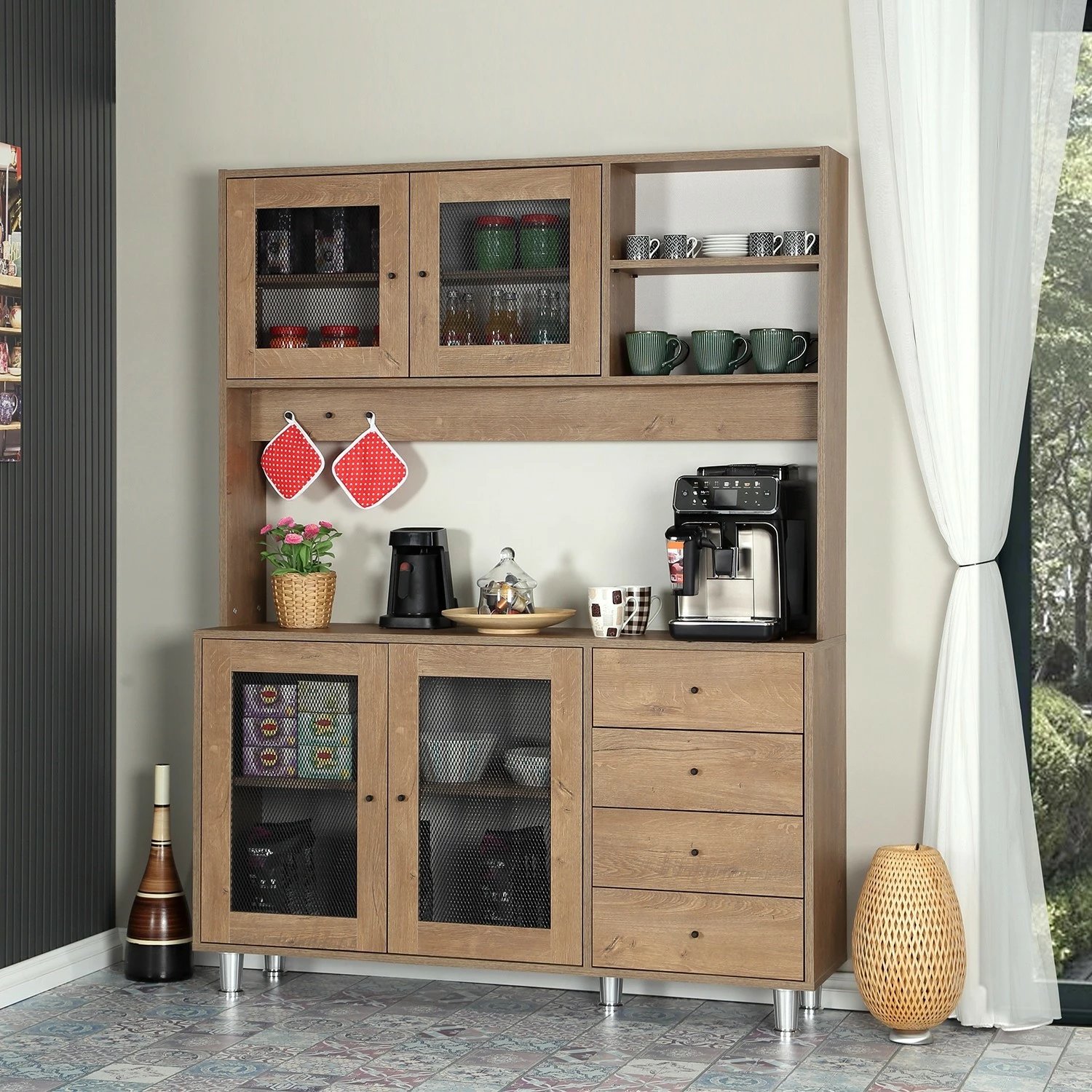 Dollap multifunksional Hanah Home, Grano 140, ngjyrë lisi kaukazian