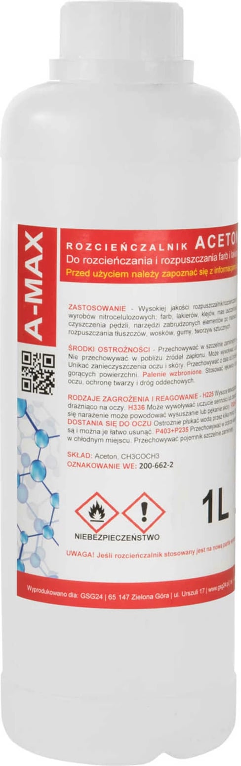 Tretës aceton GSG24 A-MAX 1L, për hollim dhe pastrim