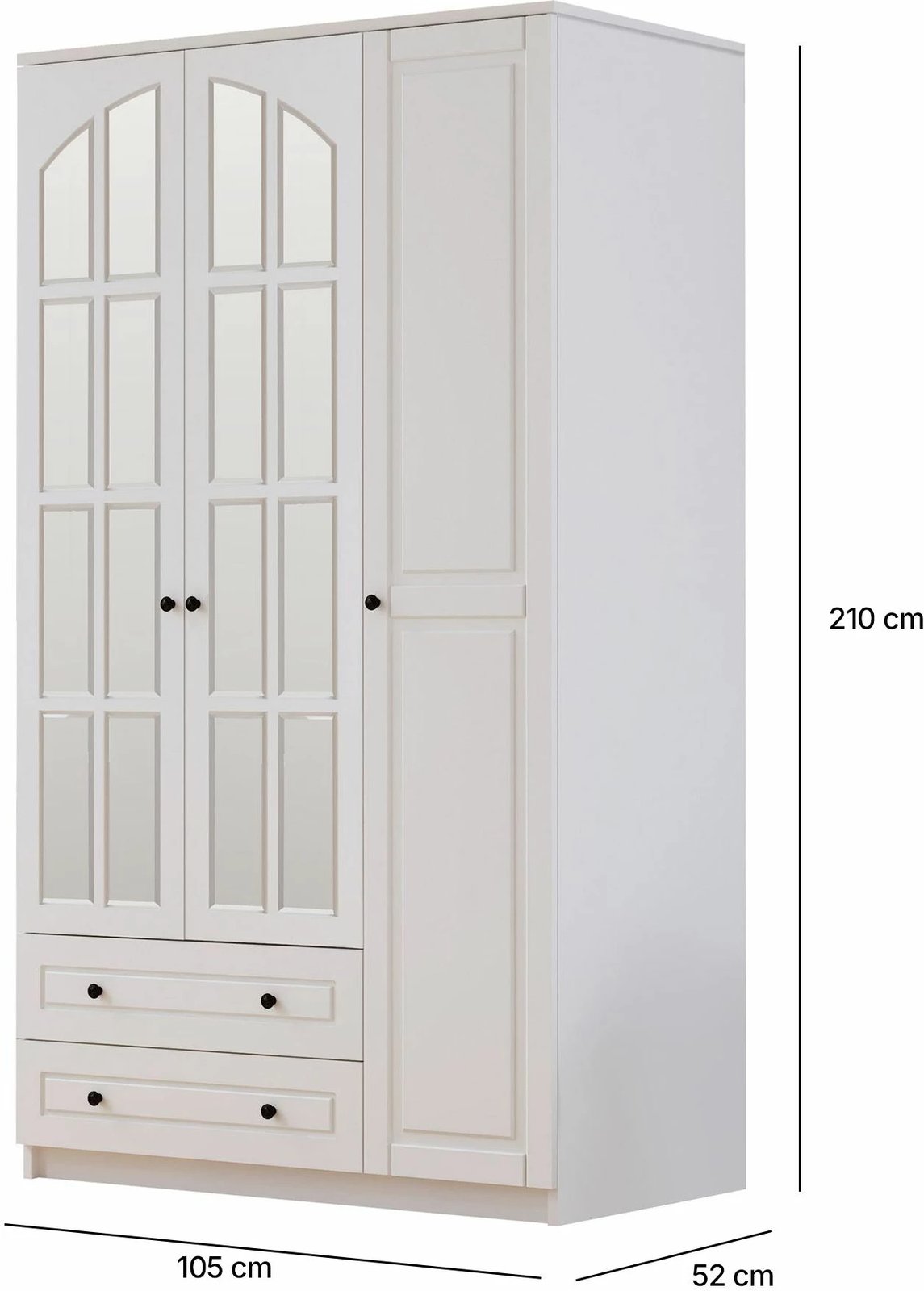 Dollap rrobash Skye Decor, ngjyrë e bardhë mat, RB-011