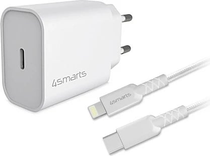 Karikues 4smarts 4S465591, 12 V, 1.5 m, Bardhë
