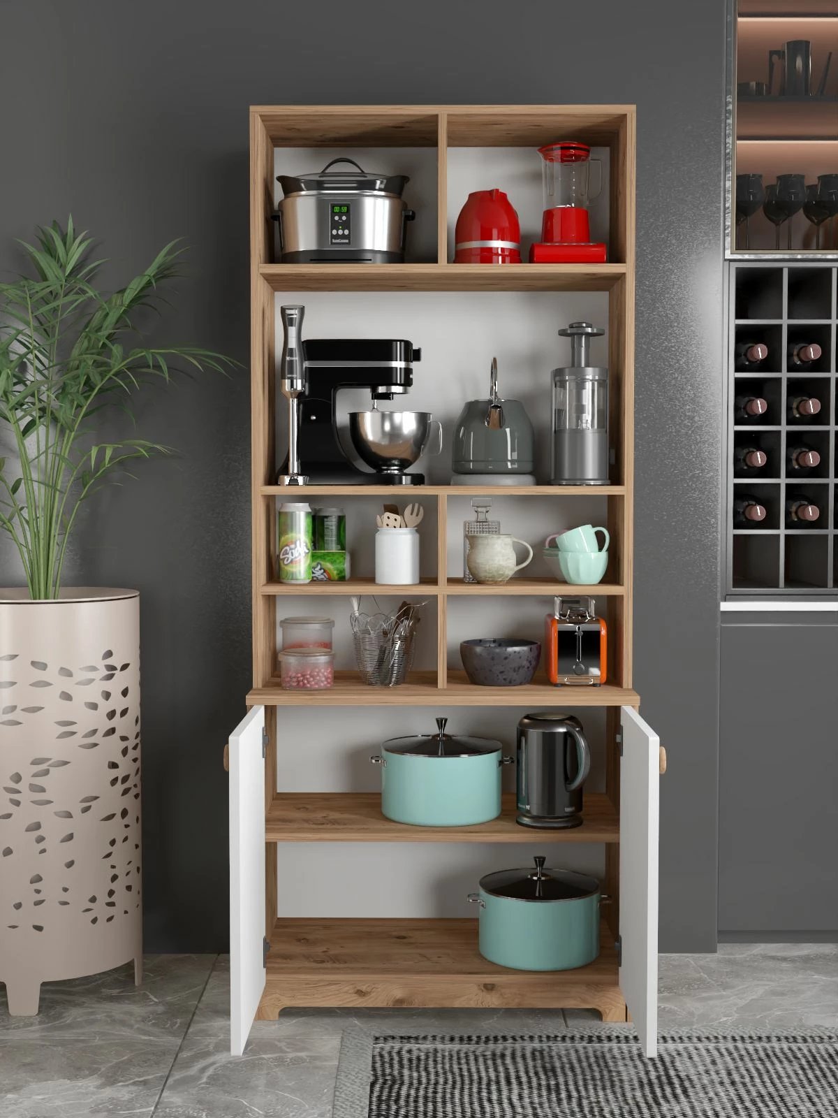 Dollap multifunksional Skye Decor, ngjyrë Atlantic Pine dhe e bardhë, Lunora