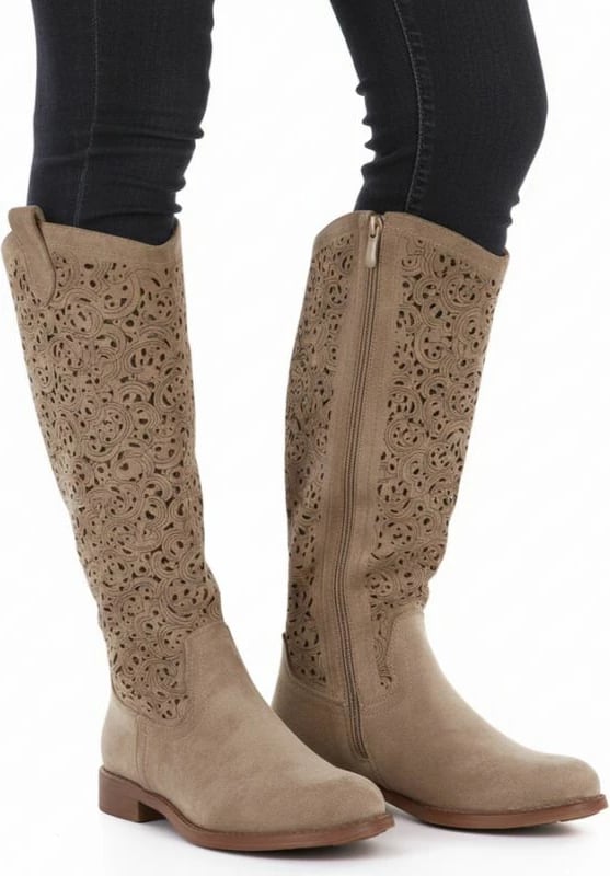 Çizme për femra S.Barski HY61-8023, bezhë