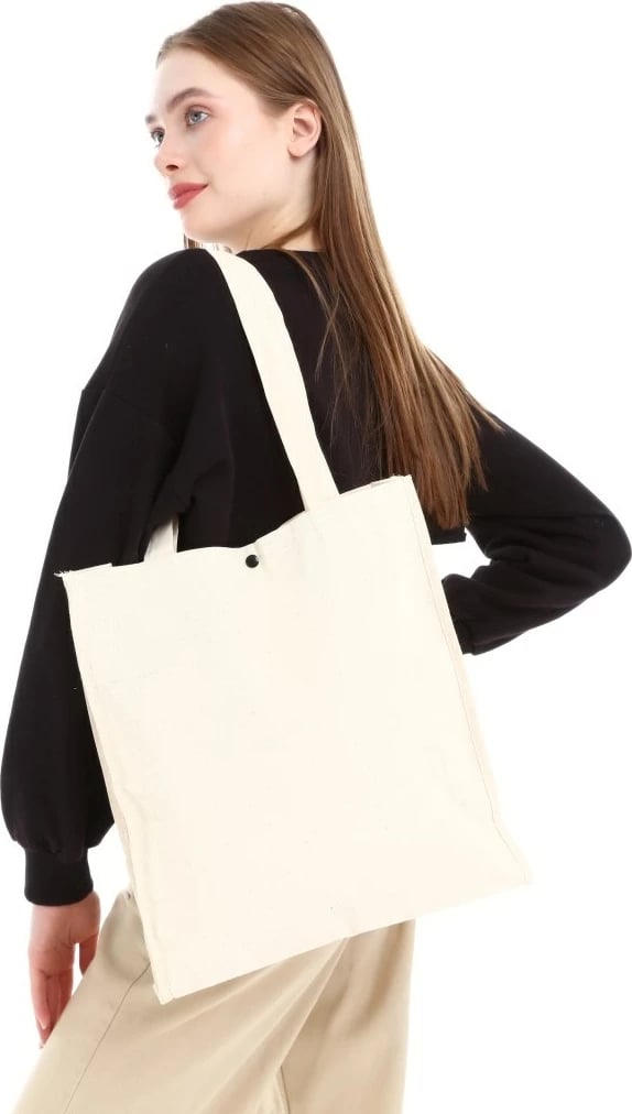 Çantë tote Zoozie Bags, krem, 47x36x8cm